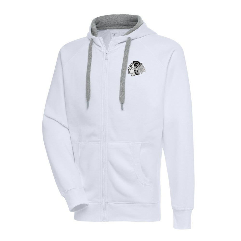 Chicago Blackhawks Antigua Metallic Logo Victory Full-Zip Hoodie On Sale