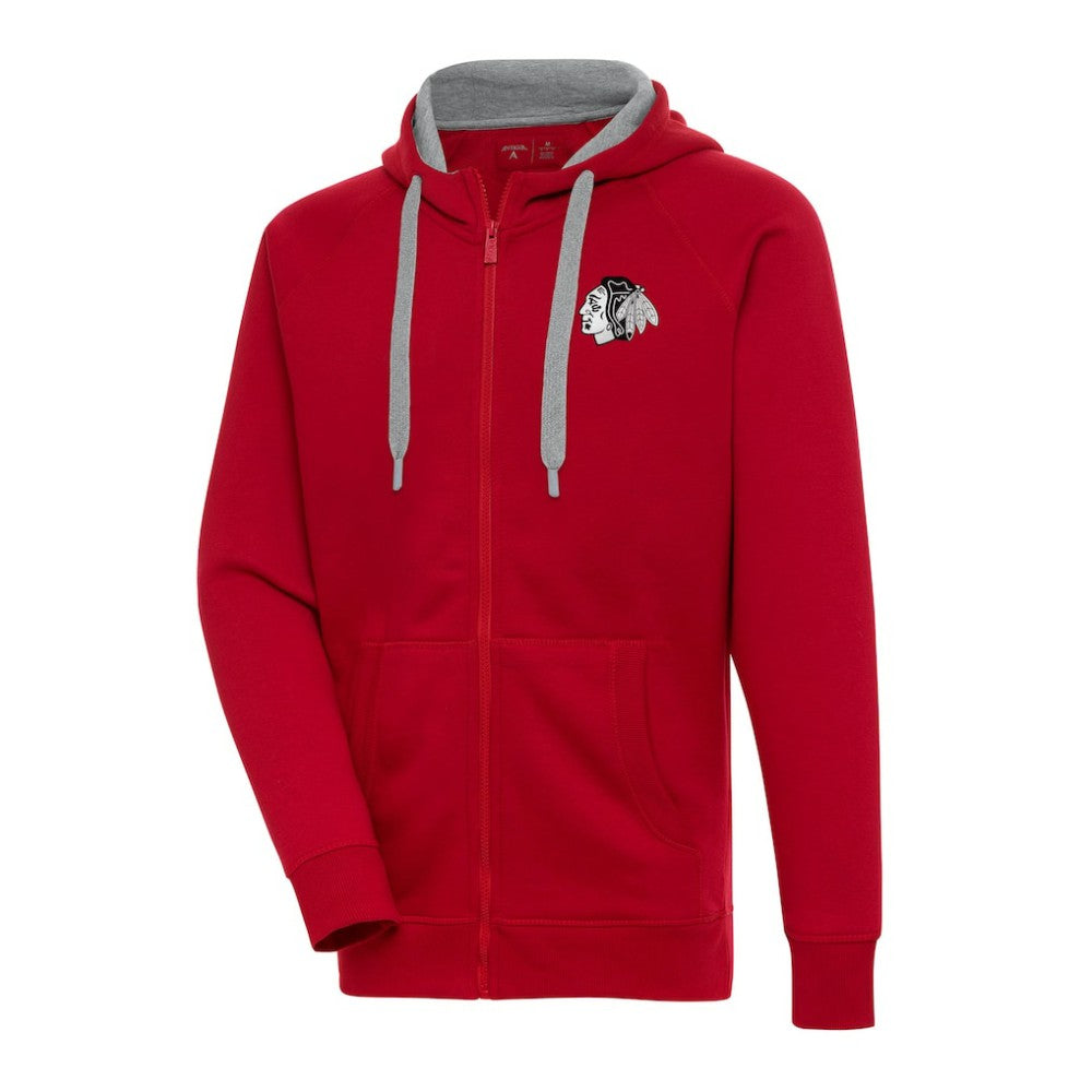 Chicago Blackhawks Antigua Metallic Logo Victory Full-Zip Hoodie Online