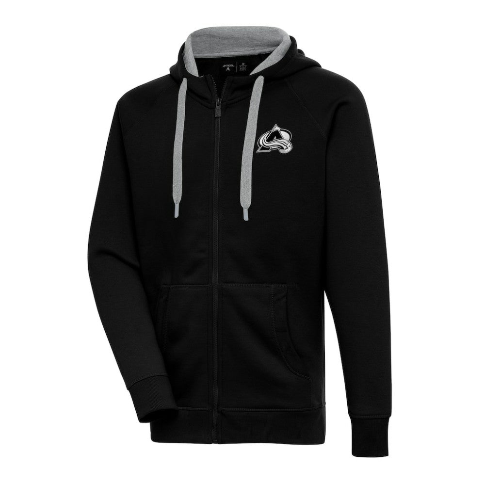 Colorado Avalanche Antigua Metallic Logo Victory Full-Zip Hoodie For Sale