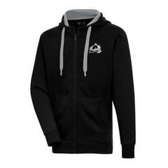 Colorado Avalanche Antigua Metallic Logo Victory Full-Zip Hoodie For Sale