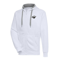 Minnesota Wild Antigua Metallic Logo Victory Full-Zip Hoodie On Sale
