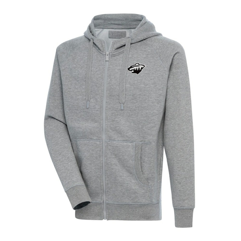 Minnesota Wild Antigua Metallic Logo Victory Full-Zip Hoodie On Sale