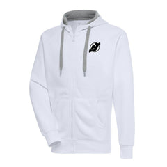 New Jersey Devils Antigua Metallic Logo Victory Full-Zip Hoodie Outlet