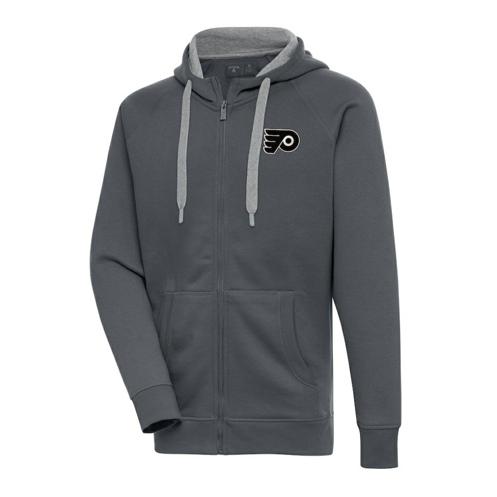Philadelphia Flyers Antigua Metallic Logo Victory Full-Zip Hoodie Outlet