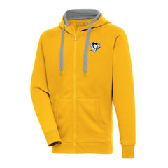 Pittsburgh Penguins Antigua Metallic Logo Victory Full-Zip Hoodie Outlet