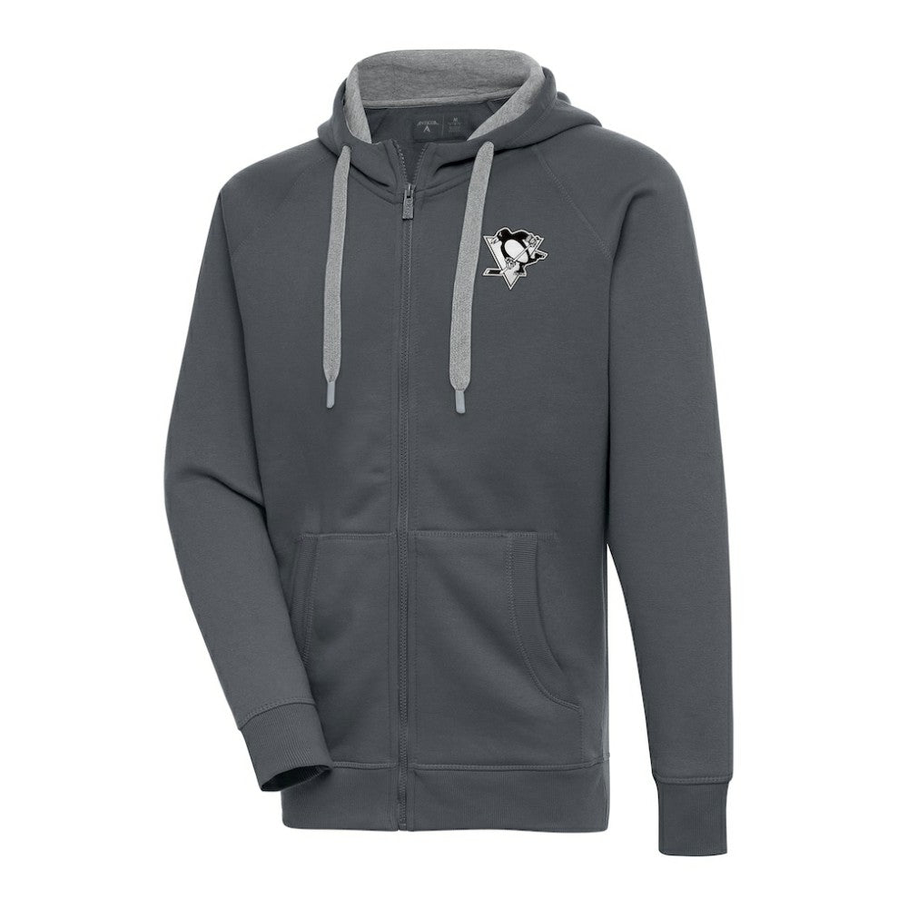 Pittsburgh Penguins Antigua Metallic Logo Victory Full-Zip Hoodie Outlet