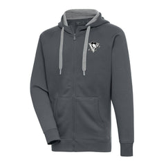Pittsburgh Penguins Antigua Metallic Logo Victory Full-Zip Hoodie Outlet