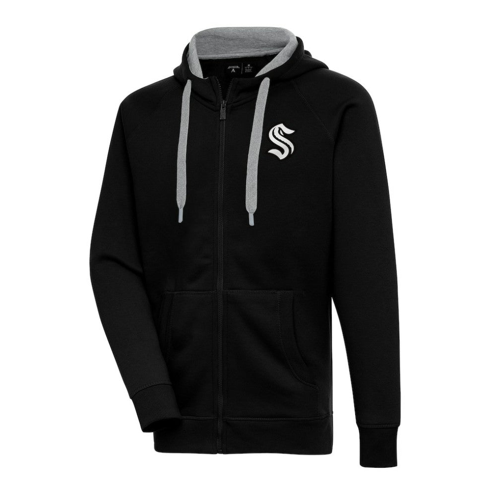 Seattle Kraken Antigua Metallic Logo Victory Full-Zip Hoodie Online