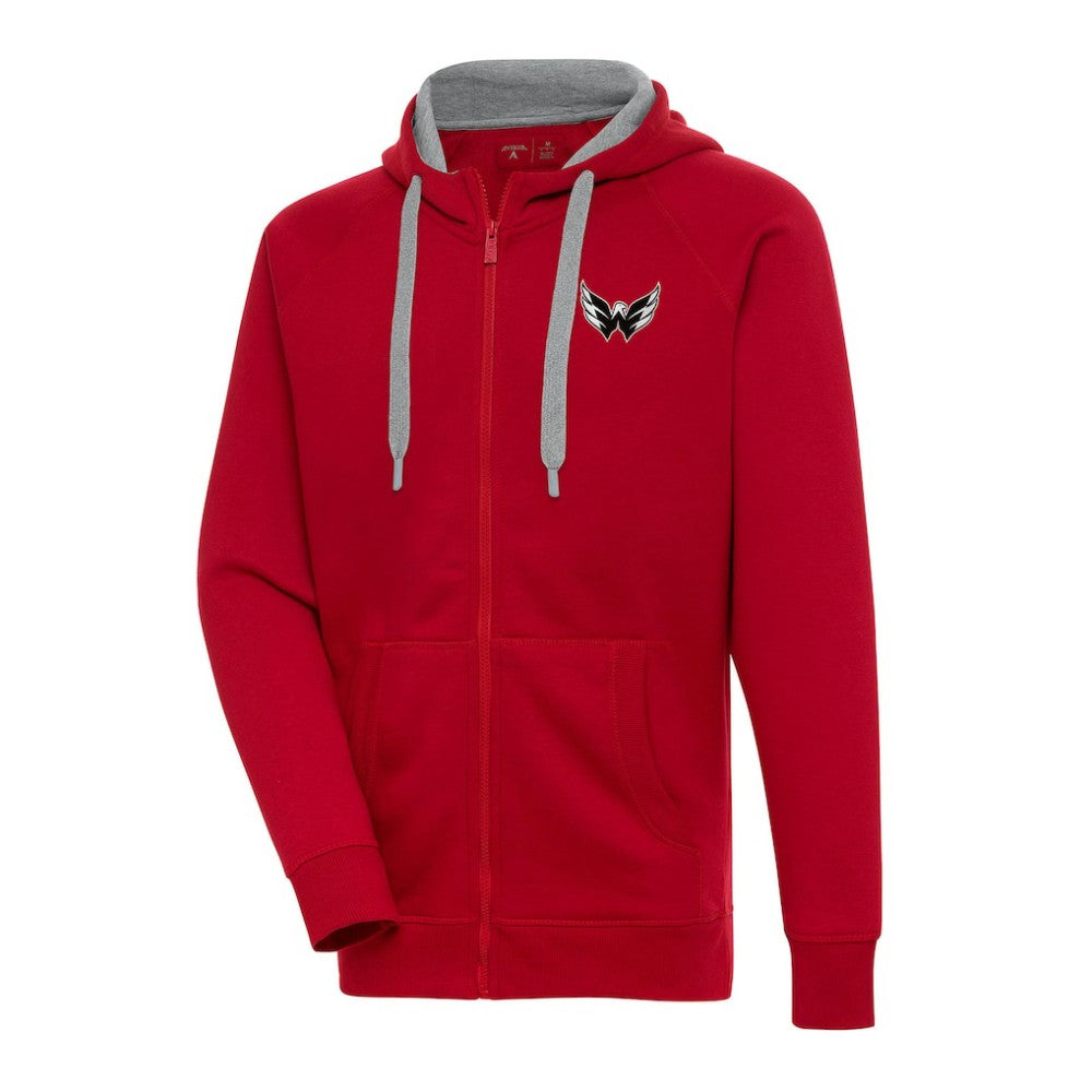 Washington Capitals Antigua Metallic Logo Victory Full-Zip Hoodie For Sale