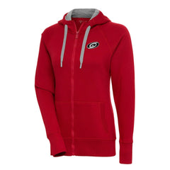 Carolina Hurricanes Antigua Women's Metallic Logo Victory Full-Zip Hoodie For Sale