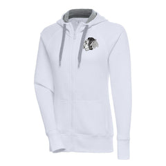 Chicago Blackhawks Antigua Women's Metallic Logo Victory Full-Zip Hoodie Online