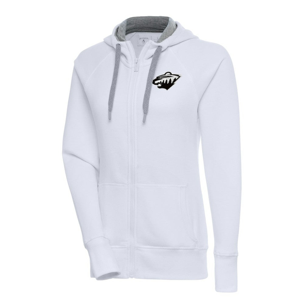 Minnesota Wild Antigua Women's Metallic Logo Victory Full-Zip Hoodie For Sale
