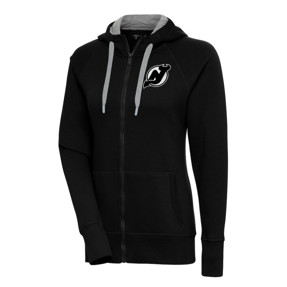 New Jersey Devils Antigua Women's Metallic Logo Victory Full-Zip Hoodie Outlet