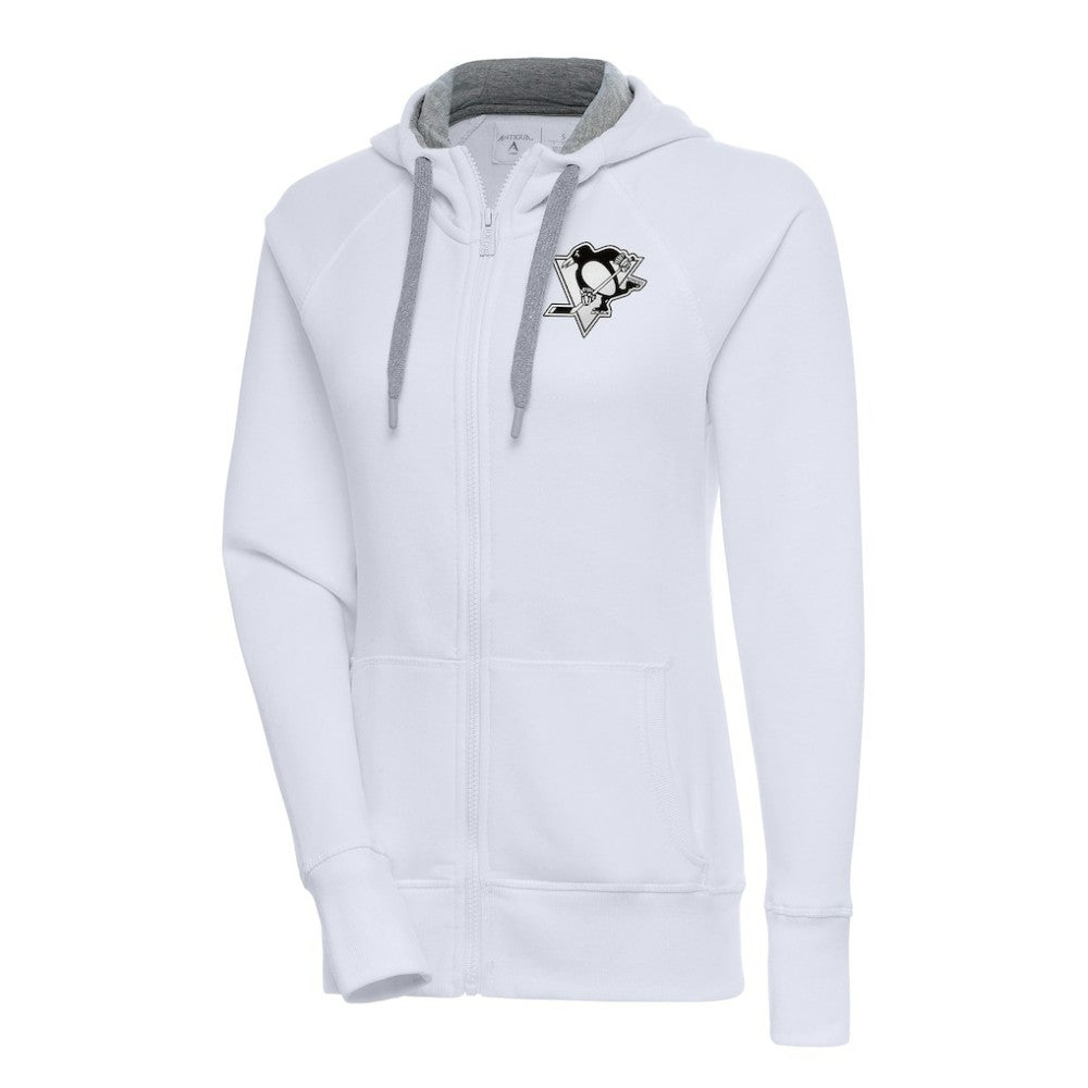 Pittsburgh Penguins Antigua Women's Metallic Logo Victory Full-Zip Hoodie Discount