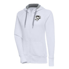Pittsburgh Penguins Antigua Women's Metallic Logo Victory Full-Zip Hoodie Discount