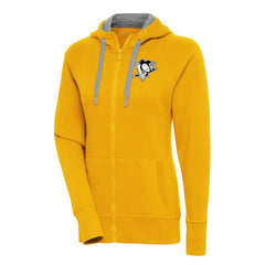 Pittsburgh Penguins Antigua Women's Metallic Logo Victory Full-Zip Hoodie On Sale