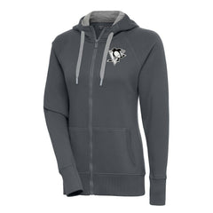 Pittsburgh Penguins Antigua Women's Metallic Logo Victory Full-Zip Hoodie Online