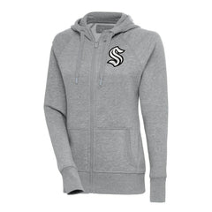 Seattle Kraken Antigua Women's Metallic Logo Victory Full-Zip Hoodie On Sale