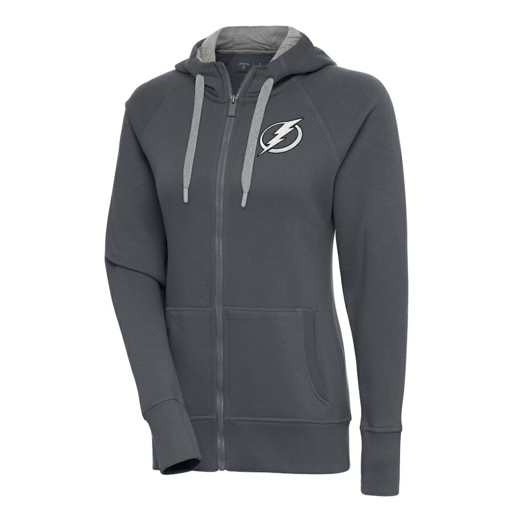 Tampa Bay Lightning Antigua Women's Metallic Logo Victory Full-Zip Hoodie Discount