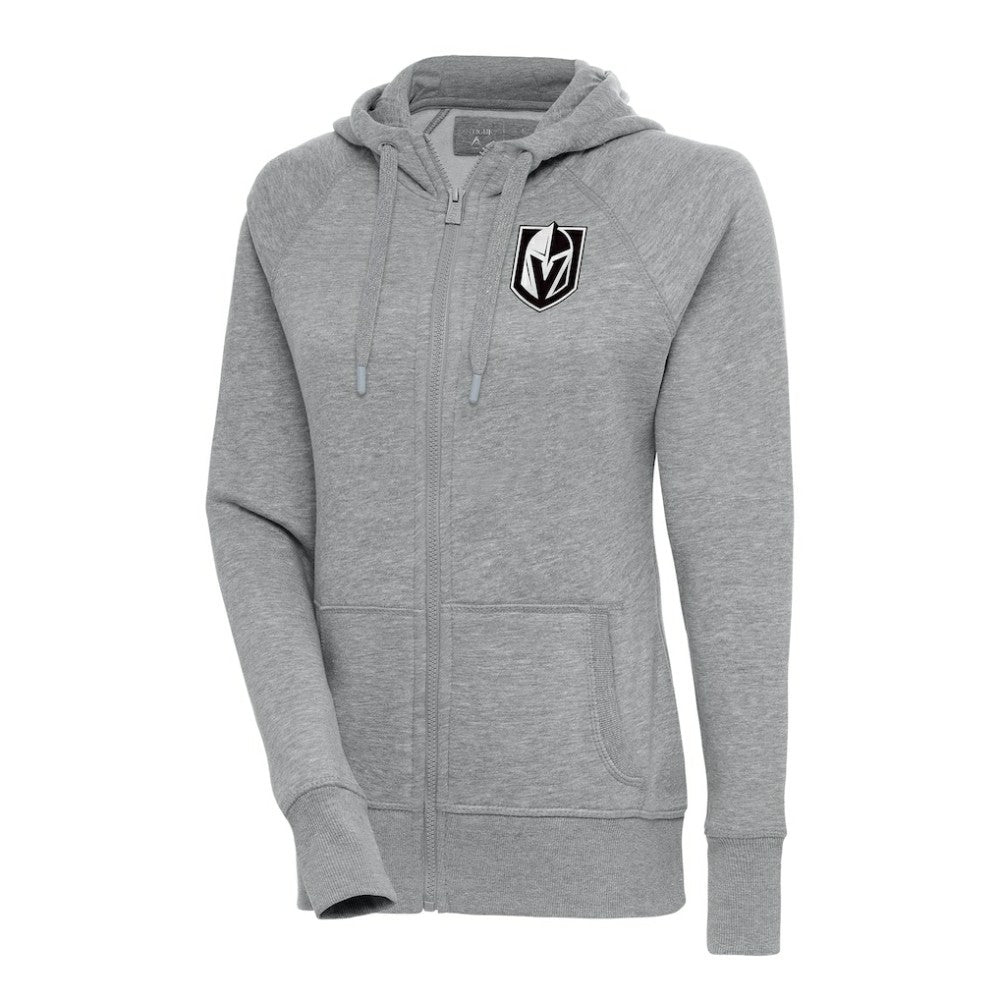 Vegas Golden Knights Antigua Women's Metallic Logo Victory Full-Zip Hoodie Online