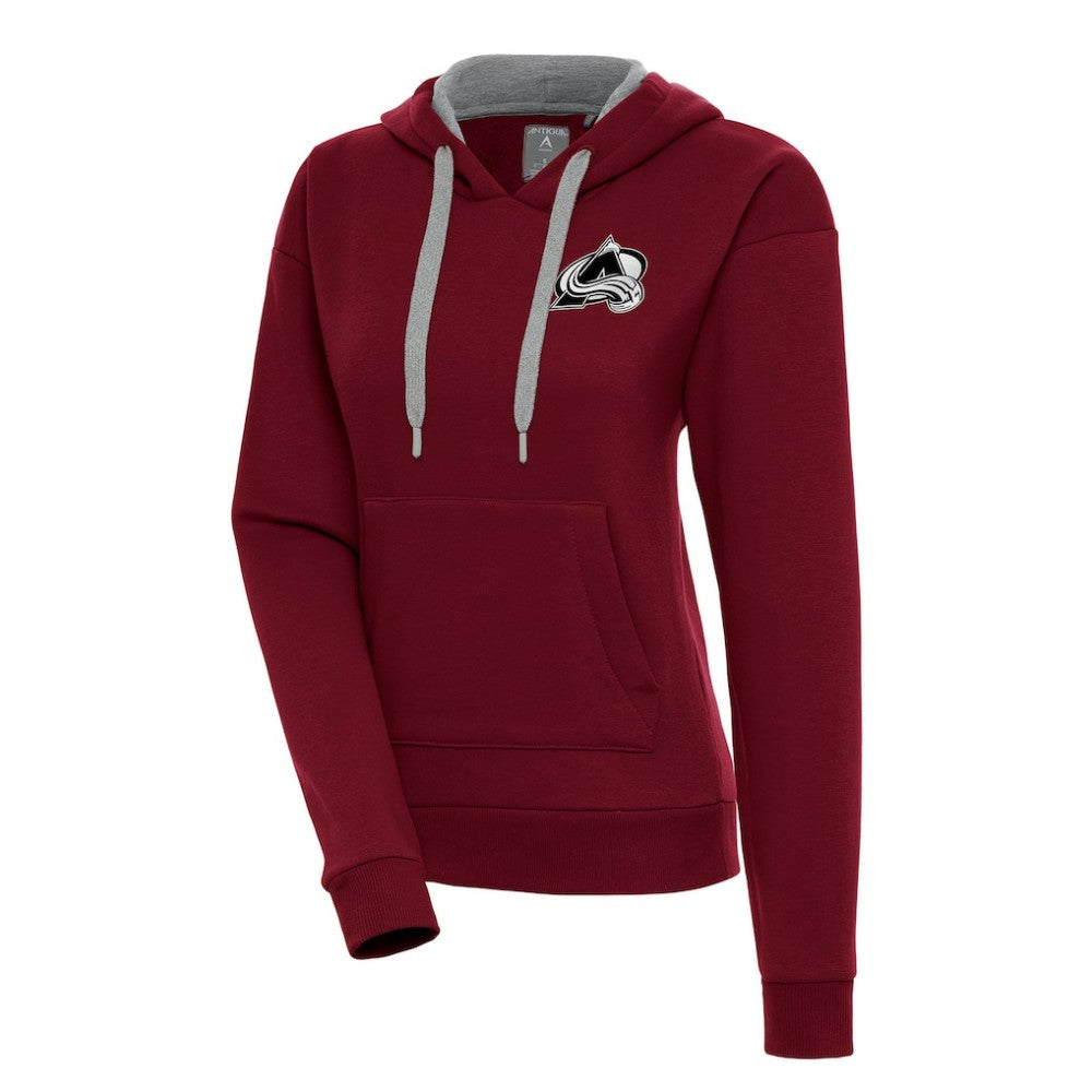 Colorado Avalanche Antigua Women's Metallic Logo Victory Pullover Hoodie For Sale