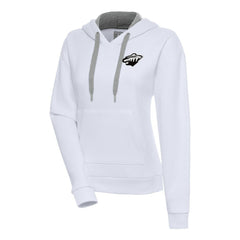 Minnesota Wild Antigua Women's Metallic Logo Victory Pullover Hoodie On Sale