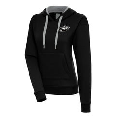 Minnesota Wild Antigua Women's Metallic Logo Victory Pullover Hoodie For Sale