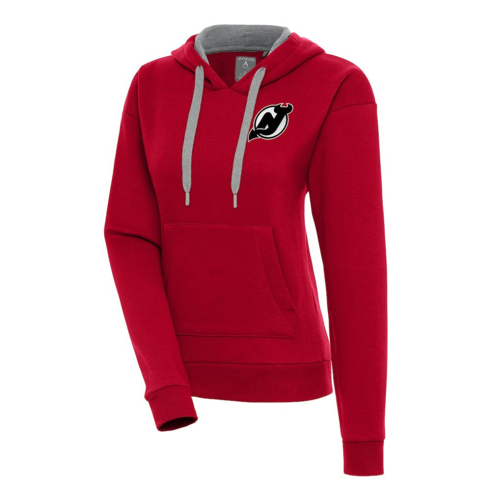 New Jersey Devils Antigua Women's Metallic Logo Victory Pullover Hoodie Online