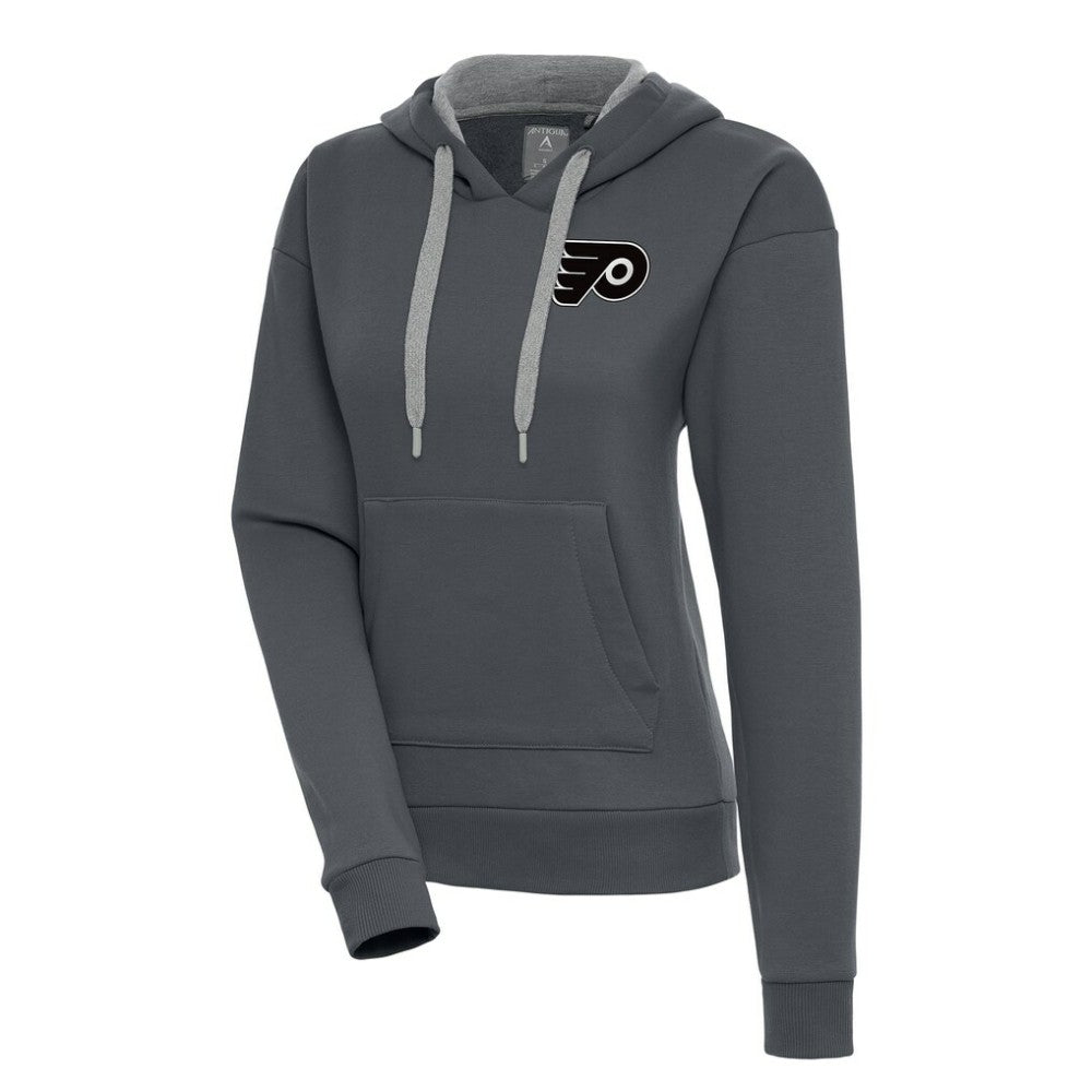 Philadelphia Flyers Antigua Women's Metallic Logo Victory Pullover Hoodie Discount