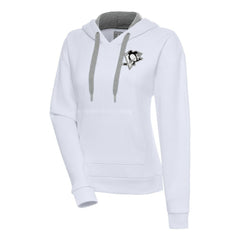 Pittsburgh Penguins Antigua Women's Metallic Logo Victory Pullover Hoodie Outlet