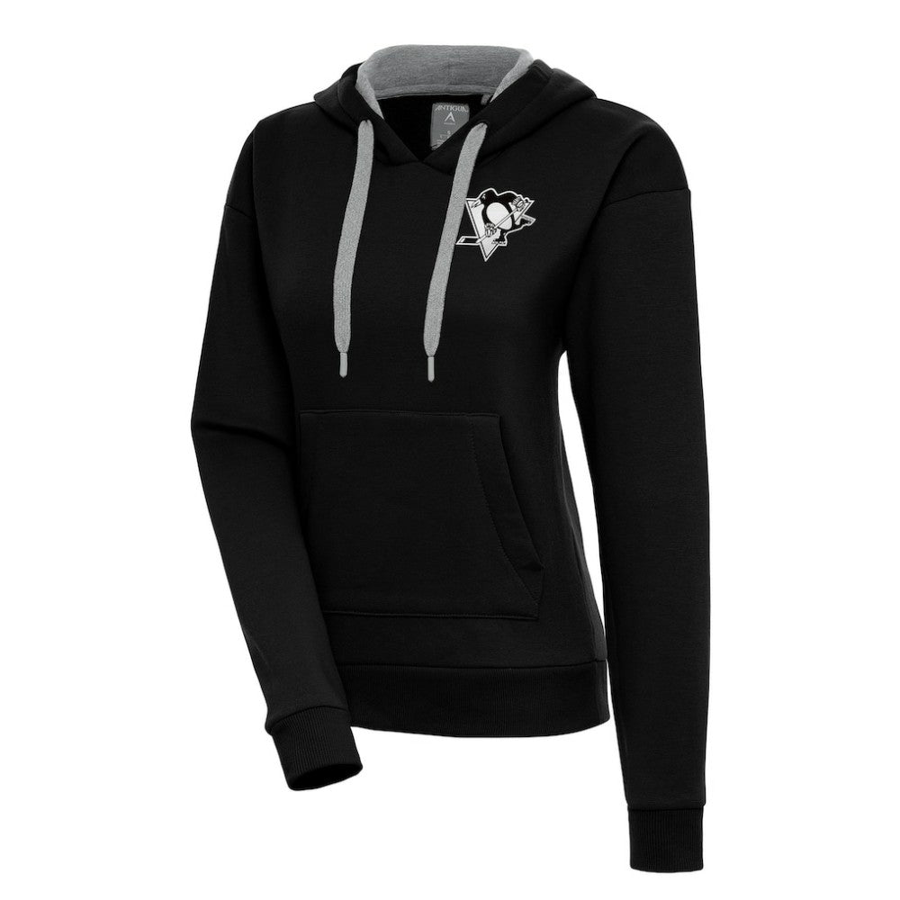 Pittsburgh Penguins Antigua Women's Metallic Logo Victory Pullover Hoodie Discount