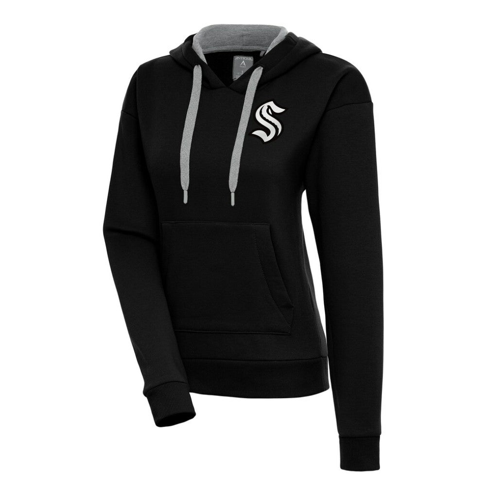 Seattle Kraken Antigua Women's Metallic Logo Victory Pullover Hoodie Outlet