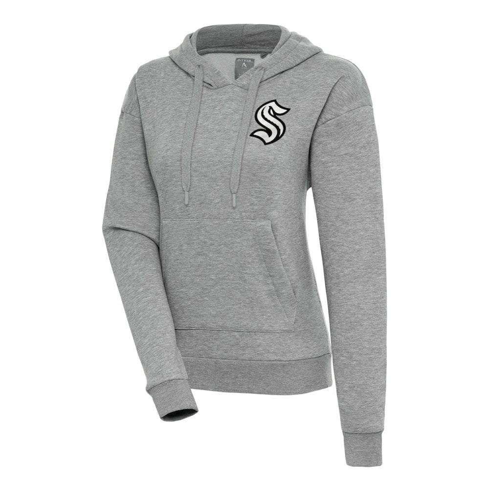 Seattle Kraken Antigua Women's Metallic Logo Victory Pullover Hoodie For Sale