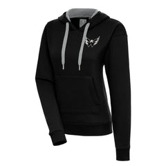 Washington Capitals Antigua Women's Metallic Logo Victory Pullover Hoodie Online