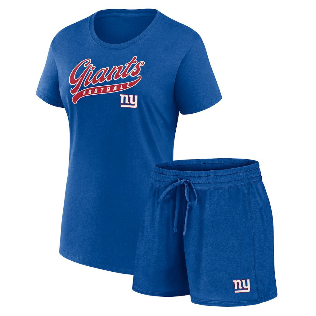 New York Giants Fanatics Women's Start to Finish T-Shirt & Shorts Combo Pack