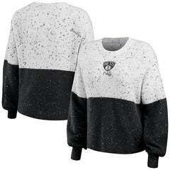 Brooklyn Nets WEAR by Erin Andrews Women's Color-Block Pullover Sweater On Sale