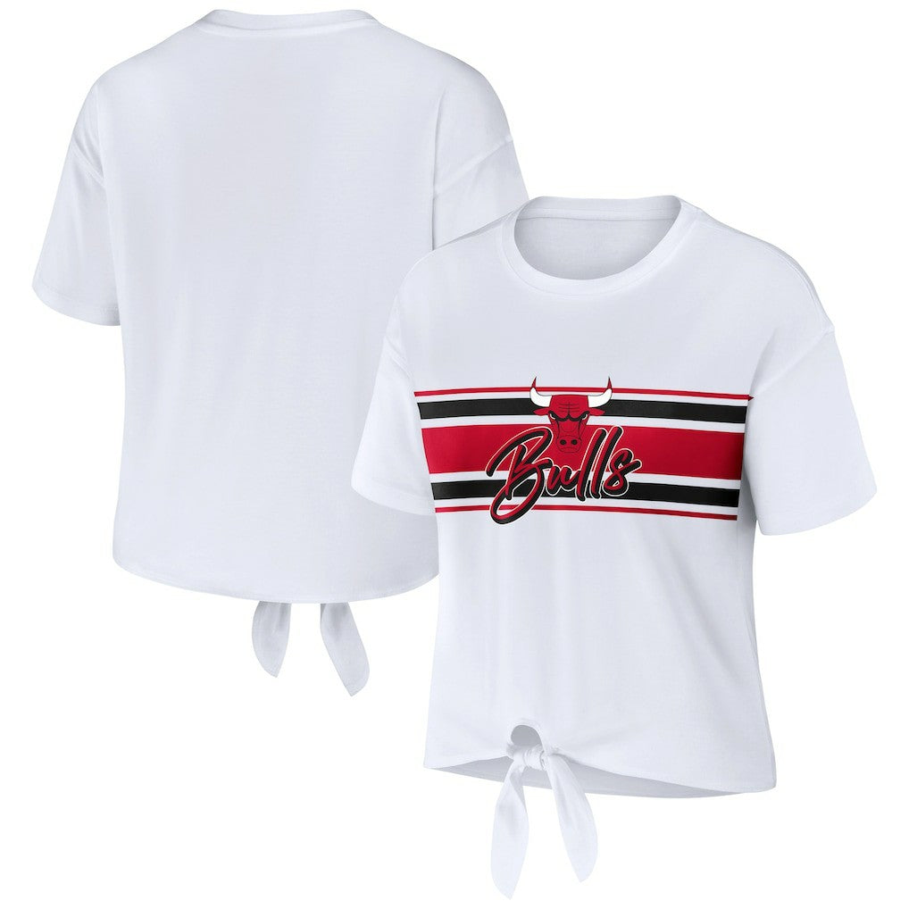 Chicago Bulls WEAR by Erin Andrews Women's Tie-Front T-Shirt sale Online