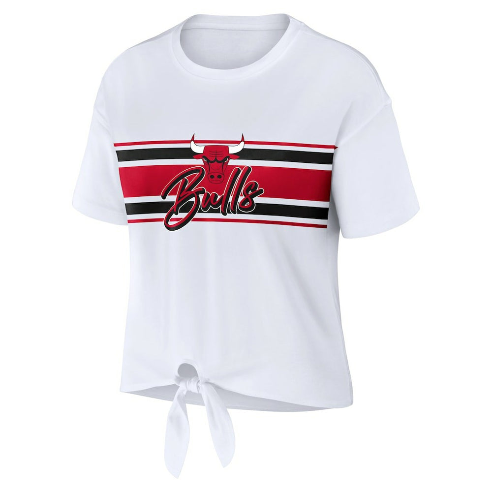Chicago Bulls WEAR by Erin Andrews Women's Tie-Front T-Shirt sale Online