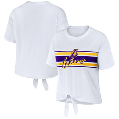 Los Angeles Lakers WEAR by Erin Andrews Women's Tie-Front T-Shirt Online