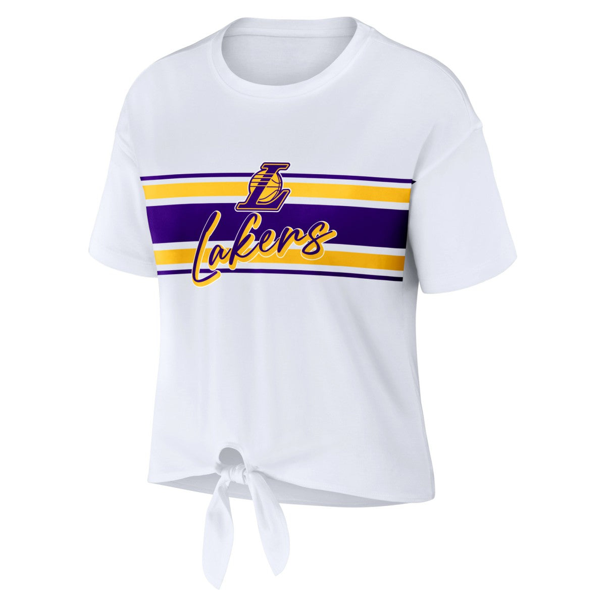 Los Angeles Lakers WEAR by Erin Andrews Women's Tie-Front T-Shirt Online