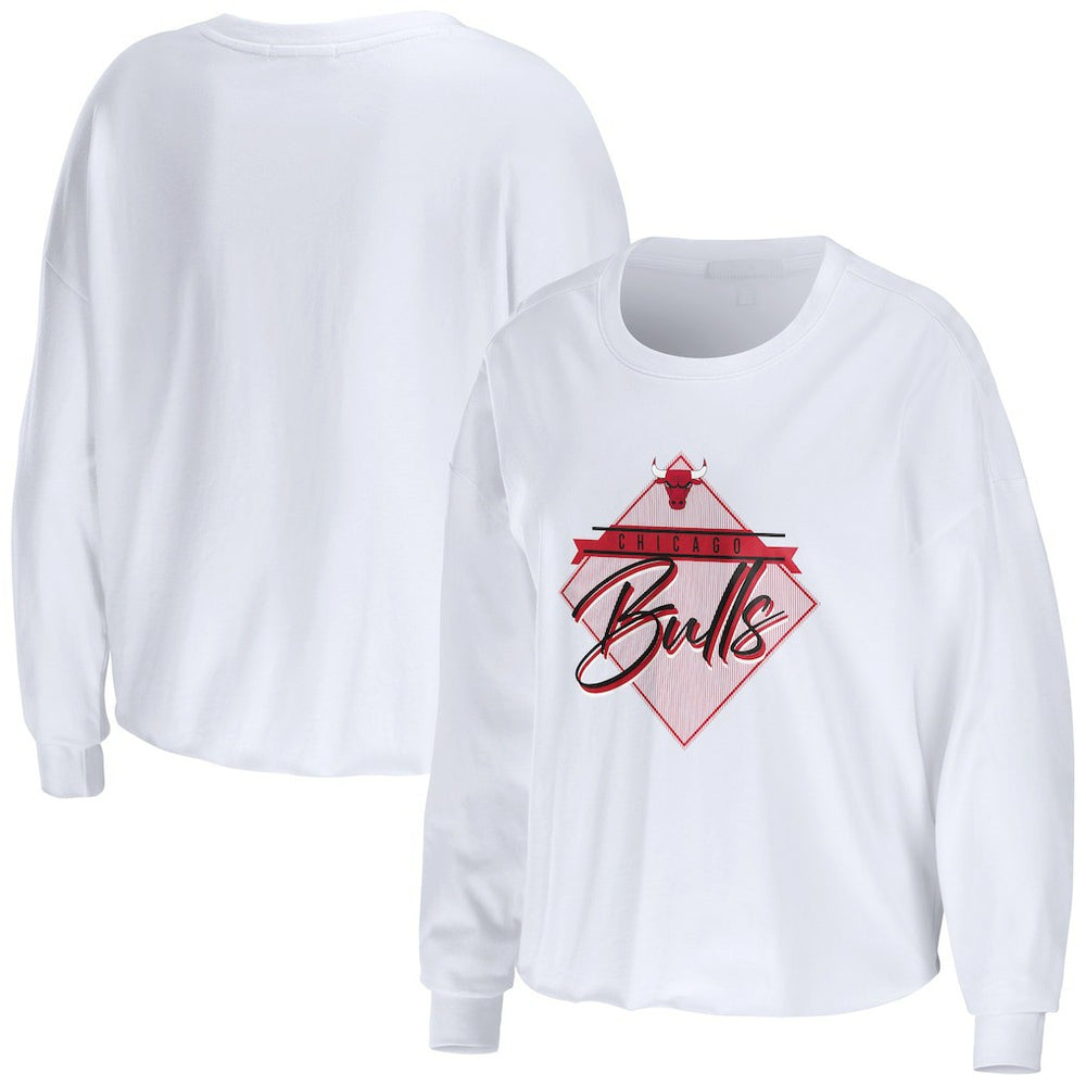 Chicago Bulls WEAR by Erin Andrews Women's Cropped Long Sleeve T-Shirt sale On Sale