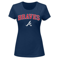 Atlanta Braves Profile Women's Plus Size Arch Logo T-Shirt | MLB For sale