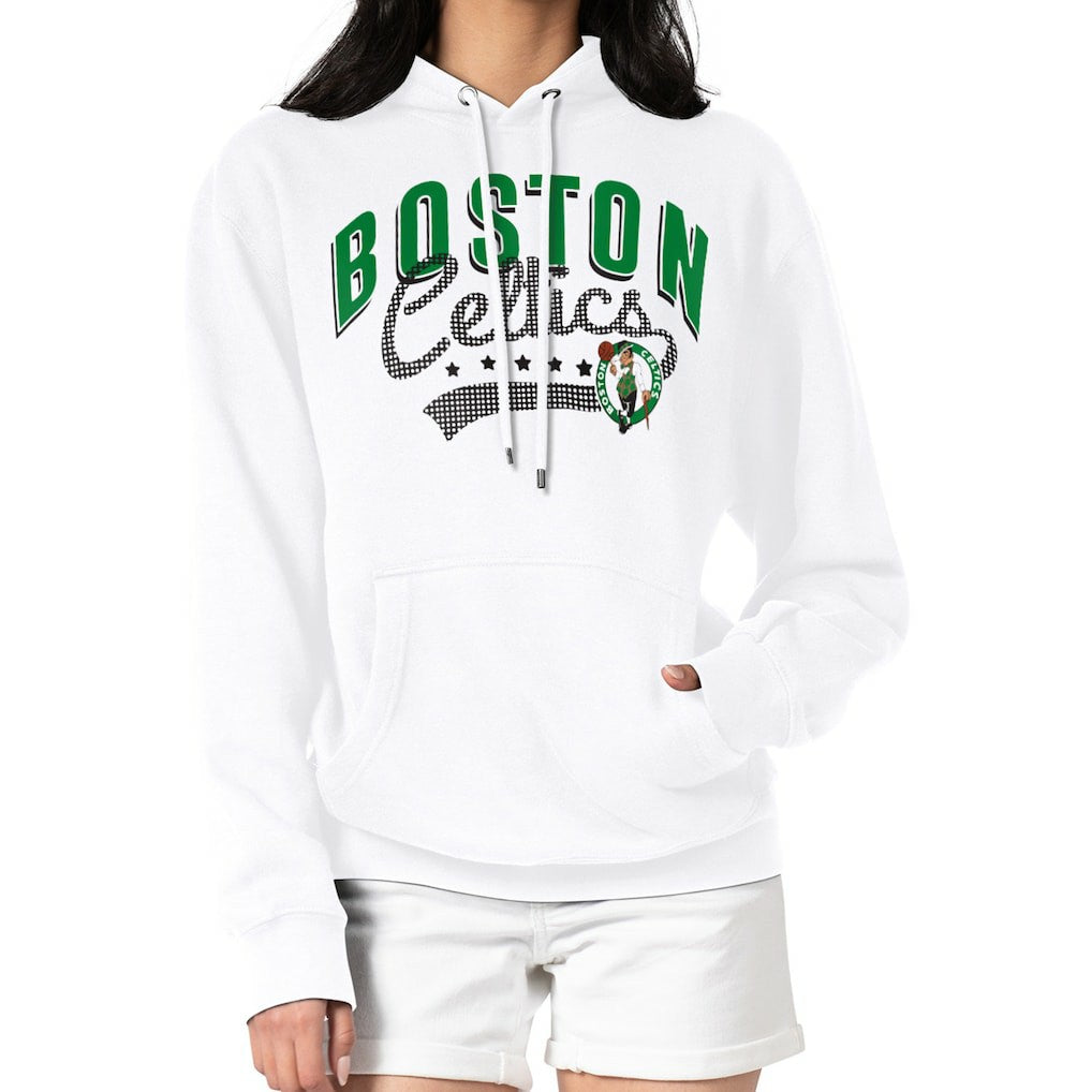 Boston Celtics G-III 4Her by Carl Banks Women's Filigree Logo Pullover Hoodie - White shop Online