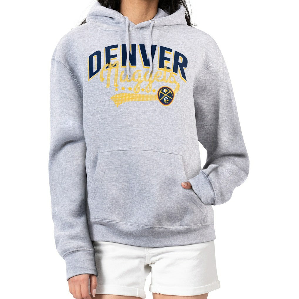 Denver Nuggets G-III 4Her by Carl Banks Women's Filigree Logo Pullover Hoodie - Heather Gray shop Discount