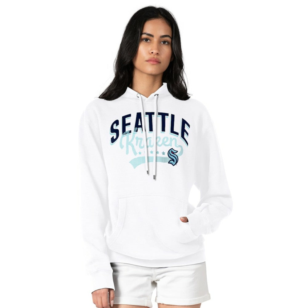 Seattle Kraken G-III 4Her by Carl Banks Women's Filigree Logo Pullover Hoodie – White For Sale