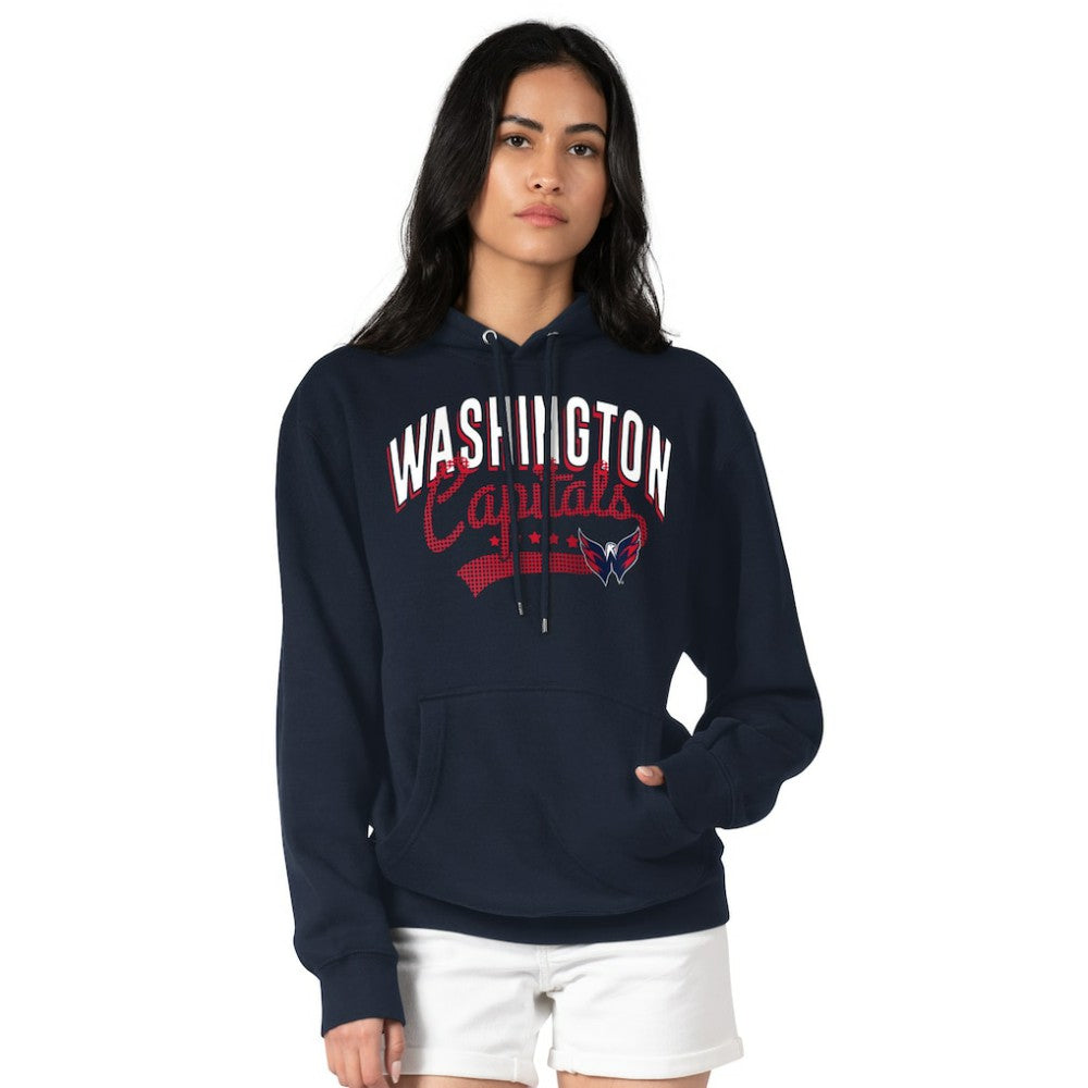 Washington Capitals G-III 4Her by Carl Banks Women's Filigree Logo Pullover Hoodie – Navy On Sale