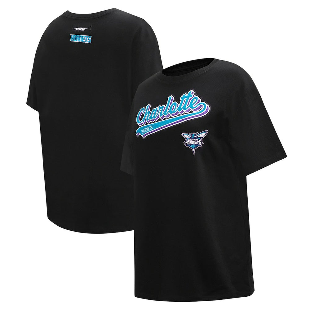 Charlotte Hornets Pro Standard Women's Script Boyfriend T-Shirt Discount