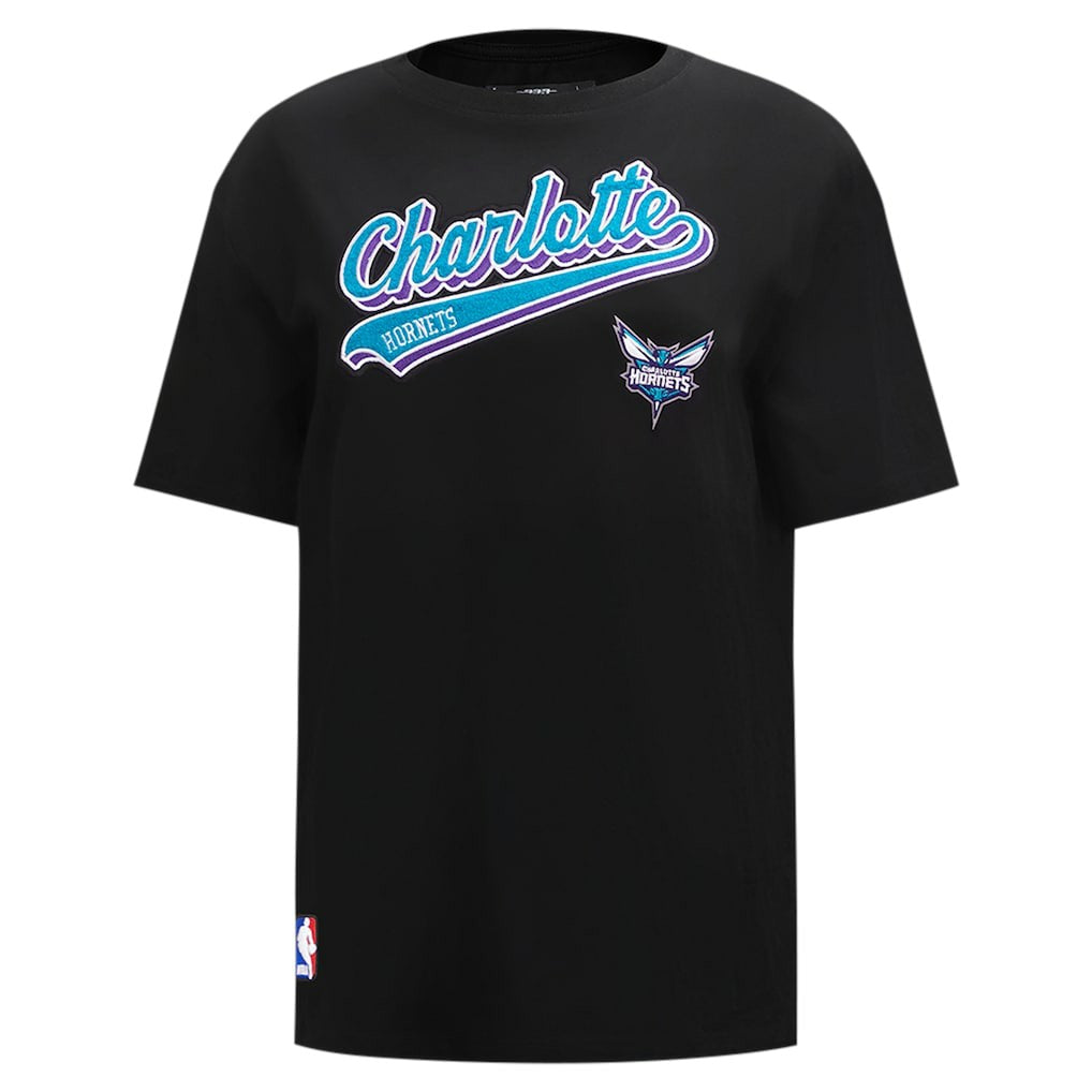 Charlotte Hornets Pro Standard Women's Script Boyfriend T-Shirt Discount