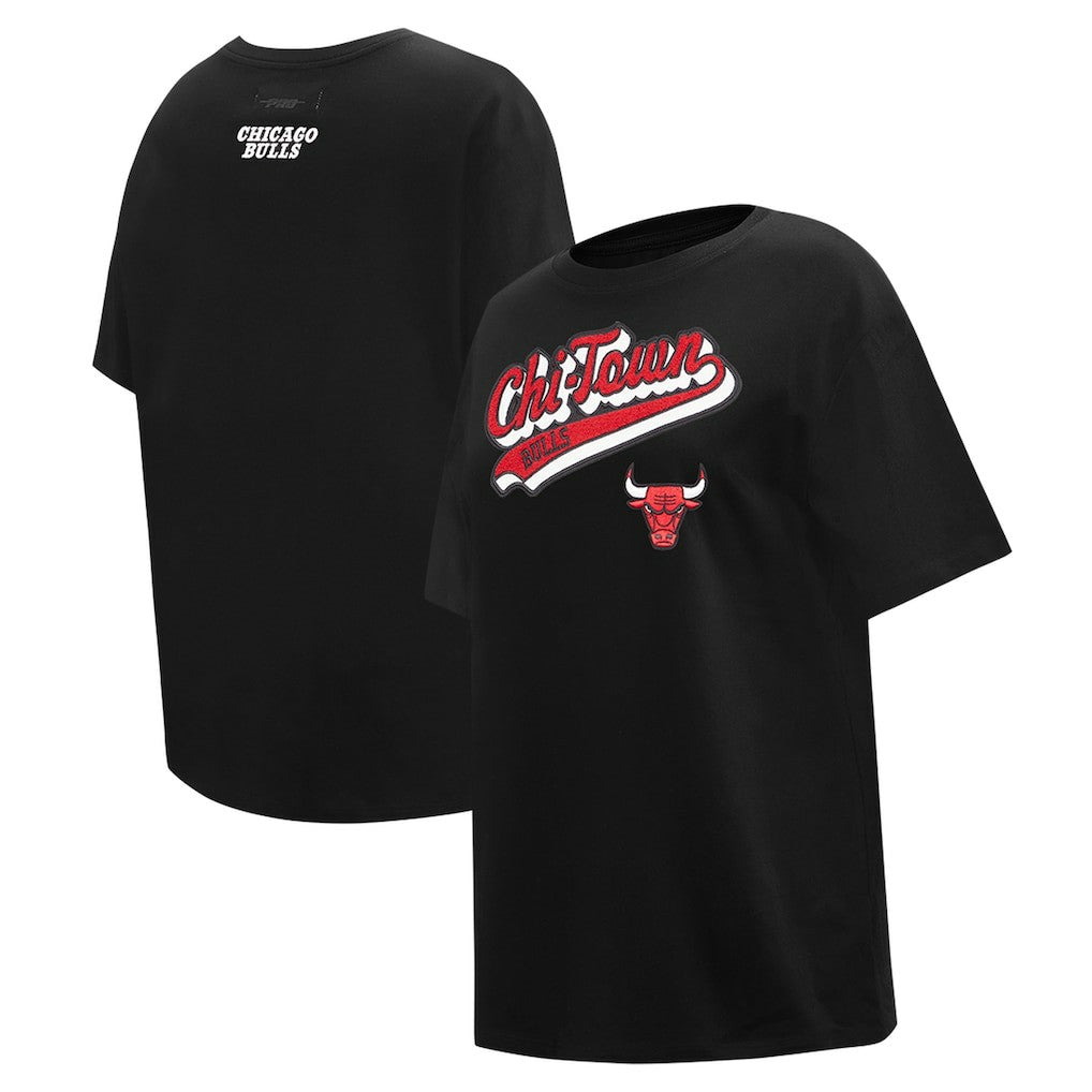 Chicago Bulls Pro Standard Women's Script Boyfriend T-Shirt sale For Sale