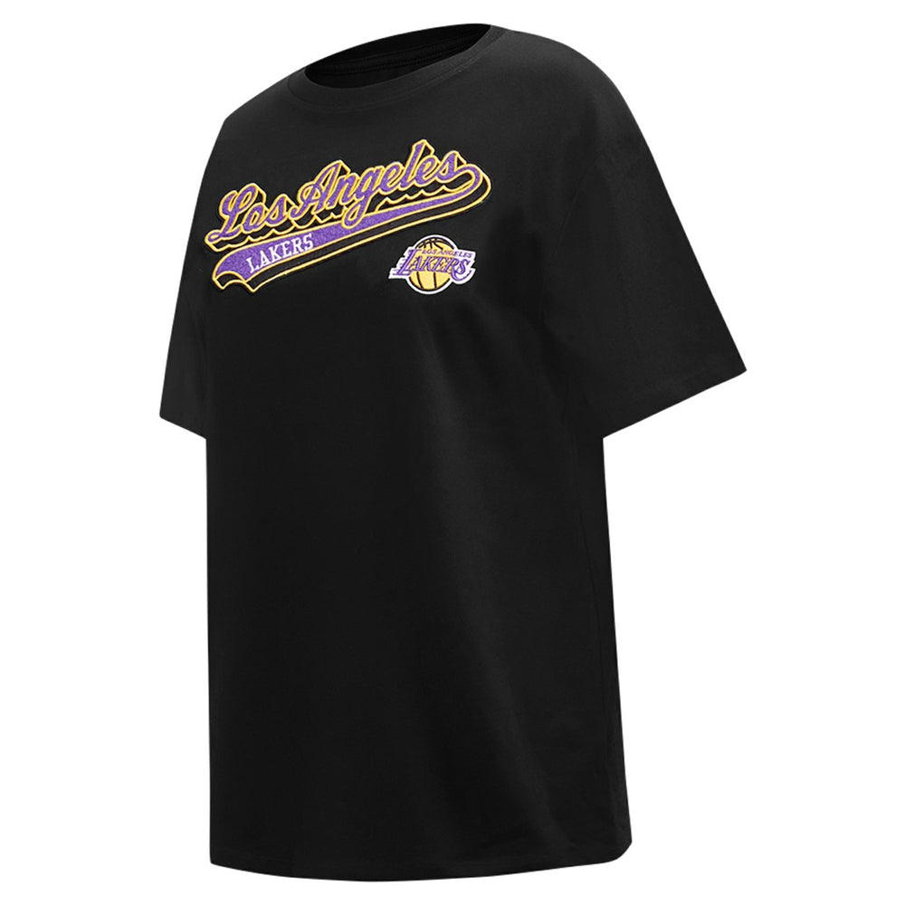 Los Angeles Lakers Pro Standard Women's Script Boyfriend T-Shirt New